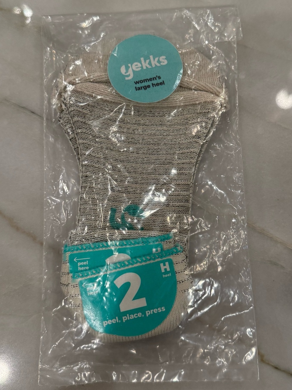 NWT ⛱️Yekks - Beige Adhesive No-Show High Heel Socks - L
